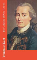 The Critique of Pure Reason book cover