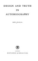 Design and Truth in Autobiography book cover