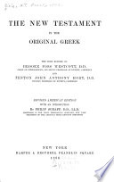 The New Testament in the original Greek book cover