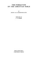 The Formation of the Christian Bible book cover