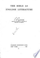 The Bible as English literature book cover