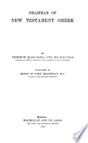 Grammar of New Testament Greek book cover