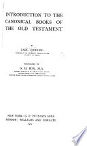 Introduction to the Canonical Books of the Old Testament book cover