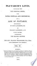 Plutarch's Lives, tr. by J. and W. Langhorne book cover