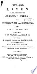 Plutarch's Lives book cover