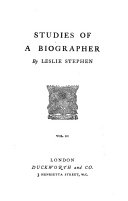 Studies of a Biographer book cover