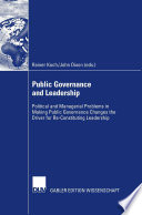 Public Governance and Leadership book cover