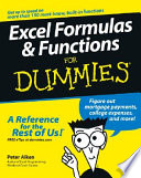 Excel Formulas and Functions For Dummies book cover