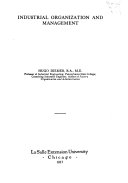 Industrial Organization and Management book cover