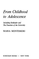 From Childhood to Adolescence book cover