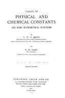 Tables of Physical and Chemical Constants and Some Mathematical Functions book cover