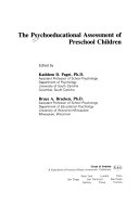The Psychoeducational Assessment of Preschool Children book cover