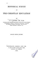 Historical Survey of Pre-Christian Education book cover
