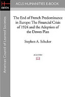 The End of French Predominance in Europe book cover
