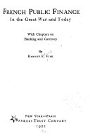 French Public Finance in the Great War and To-day book cover
