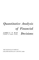 Quantitative Analysis of Financial Decisions book cover