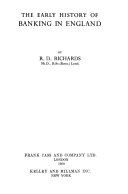 The Early History of Banking in England book cover