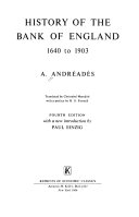 History of the Bank of England, 1640 to 1930 book cover