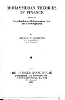 Mohammedan Theories of Finance book cover