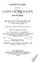 Commentaries on the Laws of England book cover