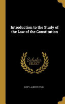 Introduction to the Study of the Law of the Constitution book cover