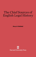 The Chief Sources of English Legal History book cover