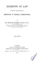 Elements of Law Considered with Reference to Principles of General Jurisprudence book cover