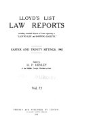 Lloyd's List Law Reports book cover