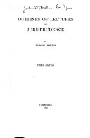 Outlines of Lectures on Jurisprudence book cover