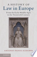A History of Law in Europe book cover