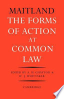 The Forms of Action at Common Law book cover