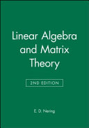 Linear Algebra and Matrix Theory book cover