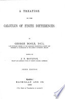 A Treatise on the Calculus of Finite Differences book cover