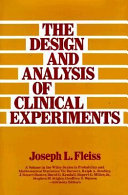 The Design and Analysis of Clinical Experiments book cover