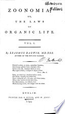 Zoonomia, Or, The Laws of Organic Life book cover
