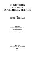 An Introduction to the Study of Experimental Medicine book cover