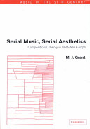 Serial Music, Serial Aesthetics book cover