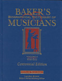 Baker's Biographical Dictionary of Musicians: Stre-Zyli. Indexes (genre, nationality, women) book cover
