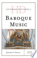 Historical Dictionary of Baroque Music book cover