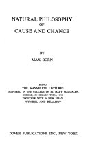 Natural Philosophy of Cause and Chance book cover