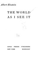 The World as I See it book cover