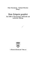 Dem Zeitgeist geopfert book cover