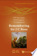 Remembering Sir J C Bose book cover