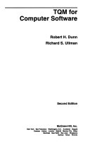 TQM for Computer Software book cover