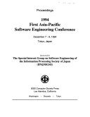 First Asia-Pacific Software Engineering Conference book cover