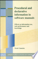 Procedural and Declarative Information in Software Manuals book cover