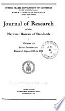 Journal of Research of the National Bureau of Standards book cover
