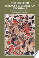 The Shorter Science and Civilisation in China: Volume 3 book cover