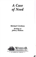 A Case of Need book cover