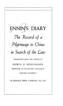 Ennin's Diary book cover